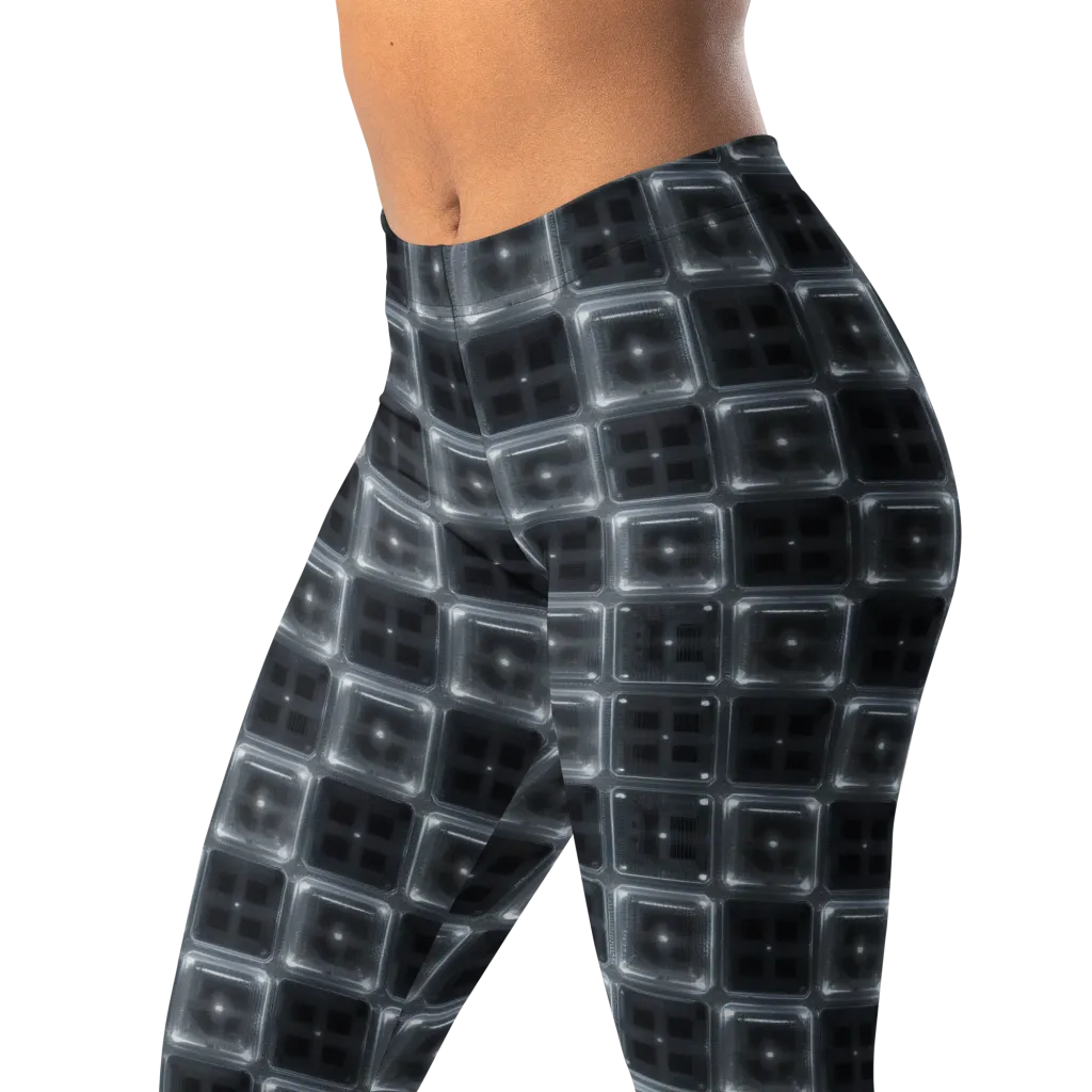 Chrome Grid on Leggings — Left Front