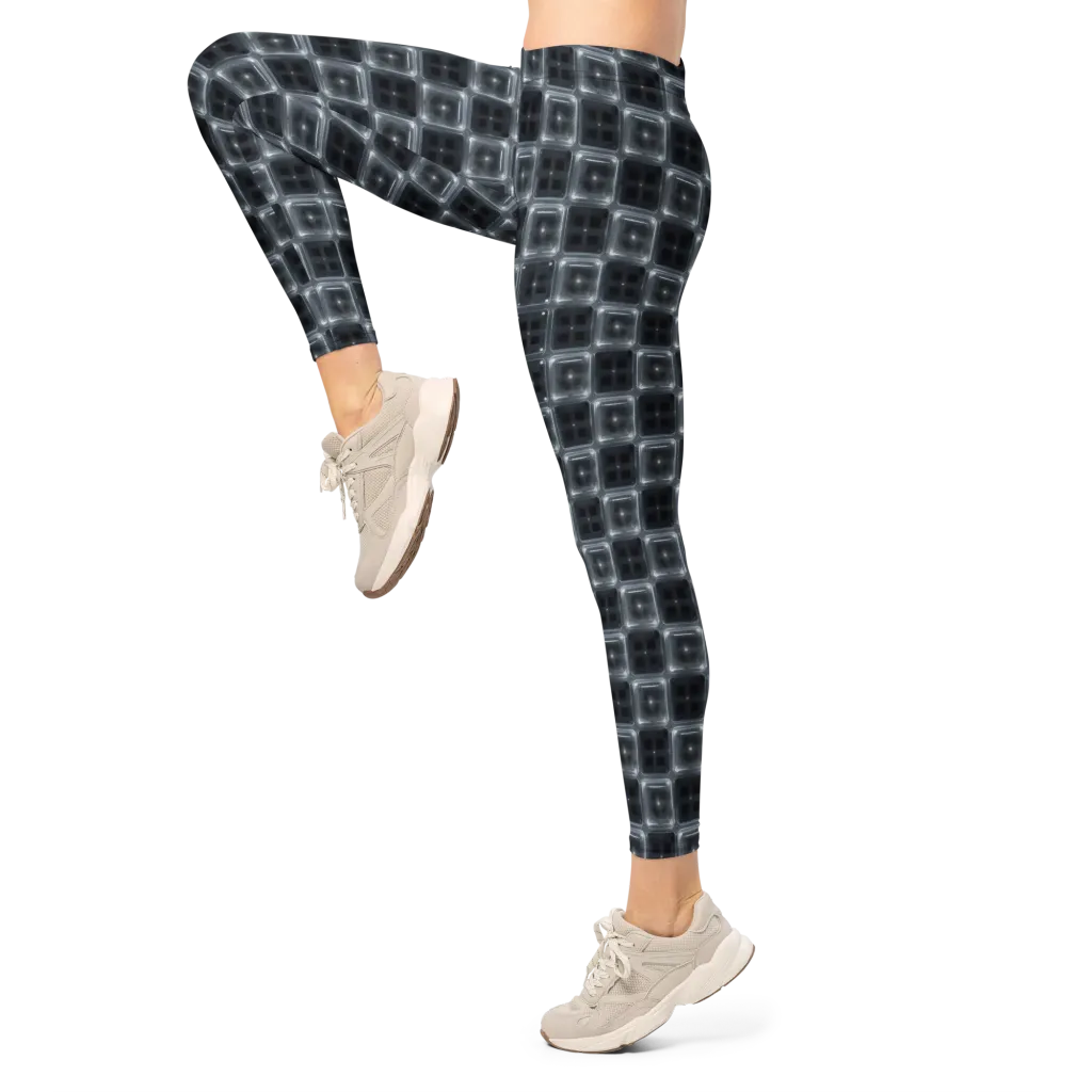 Chrome Grid on Leggings — Left