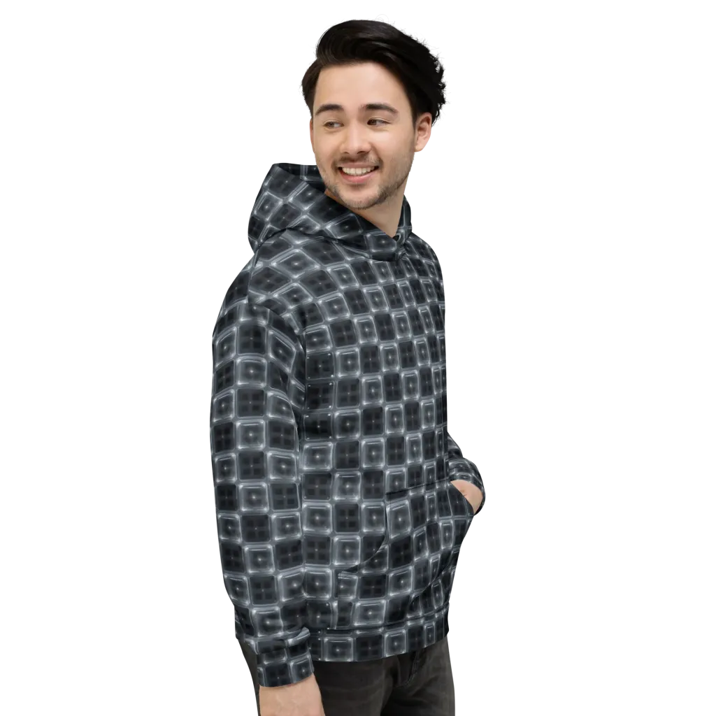 Chrome Grid on Hoodie — Right