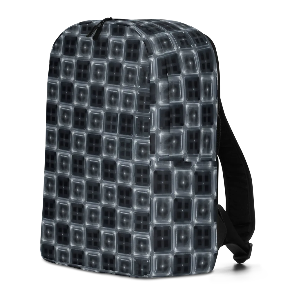 Chrome Grid on Minimalist Backpack — Left