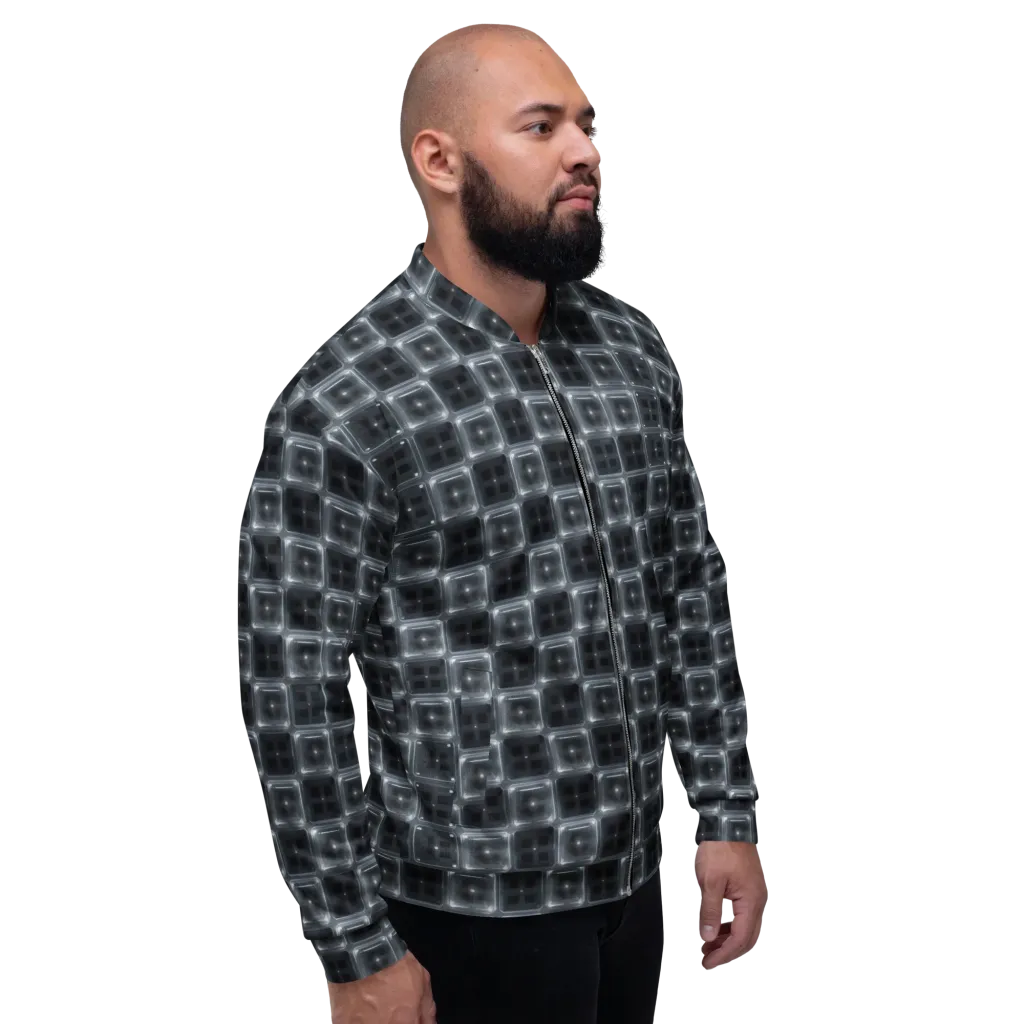Chrome Grid on Bomber Jacket — Right