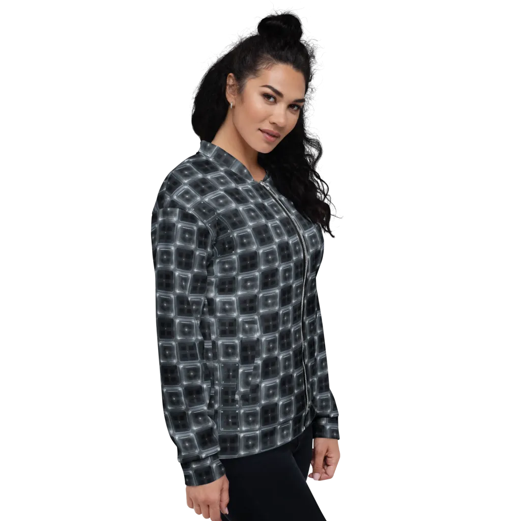 Chrome Grid on Bomber Jacket — Right
