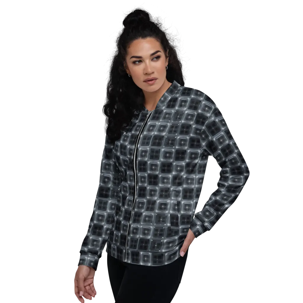 Chrome Grid on Bomber Jacket — Left