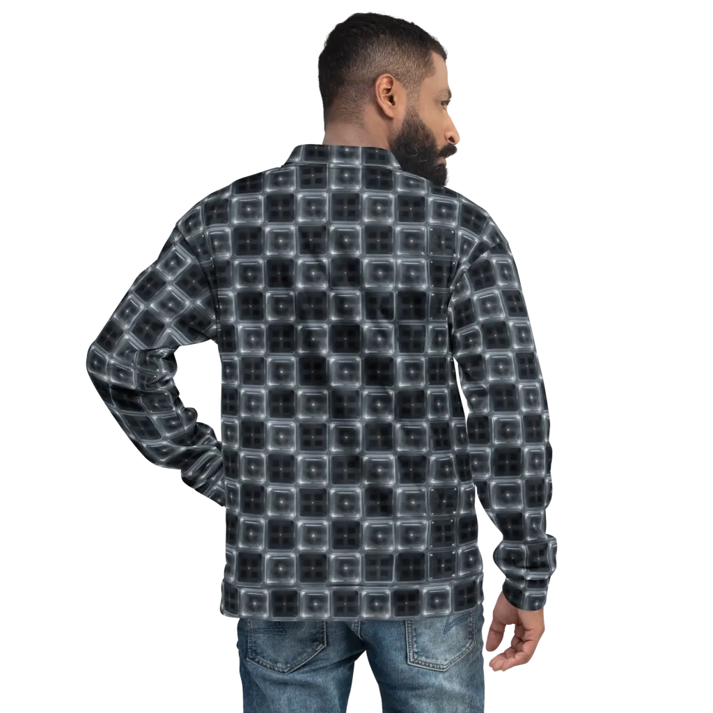 Chrome Grid on Bomber Jacket — Back