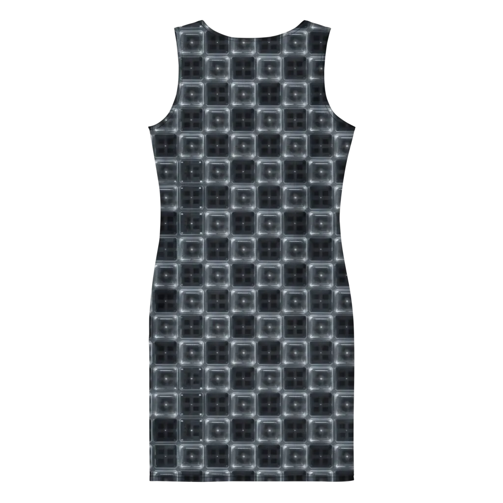Chrome Grid on Bodycon Dress — Back