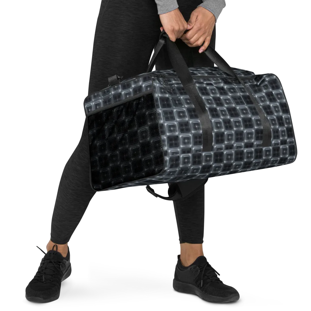 Chrome Grid on Duffle Bag — Right Front