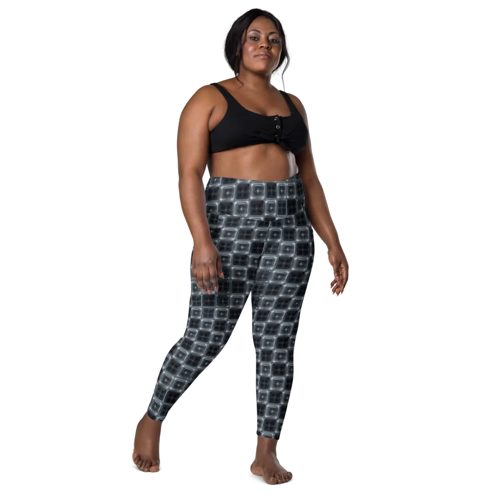 Chrome Grid on Leggings with Pockets — Front