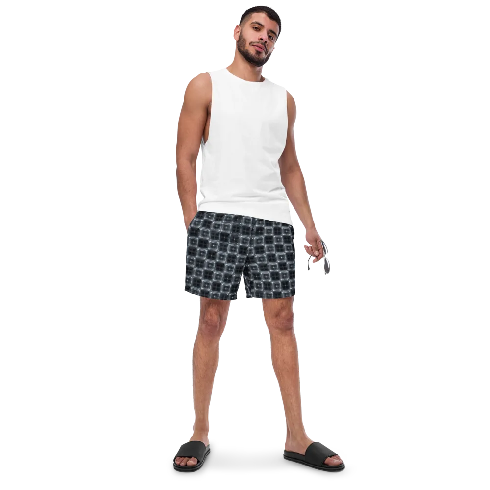 Chrome Grid on Swim Trunks — Front