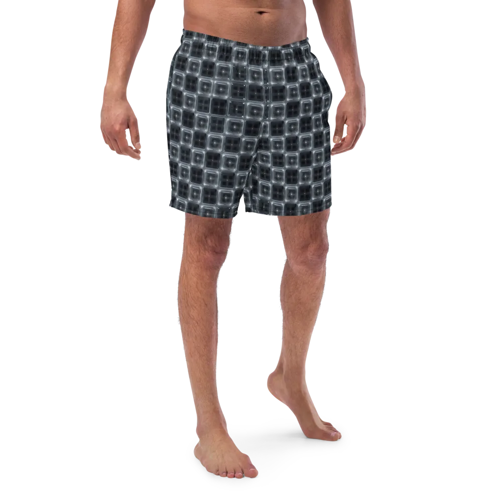 Chrome Grid on Swim Trunks — Front