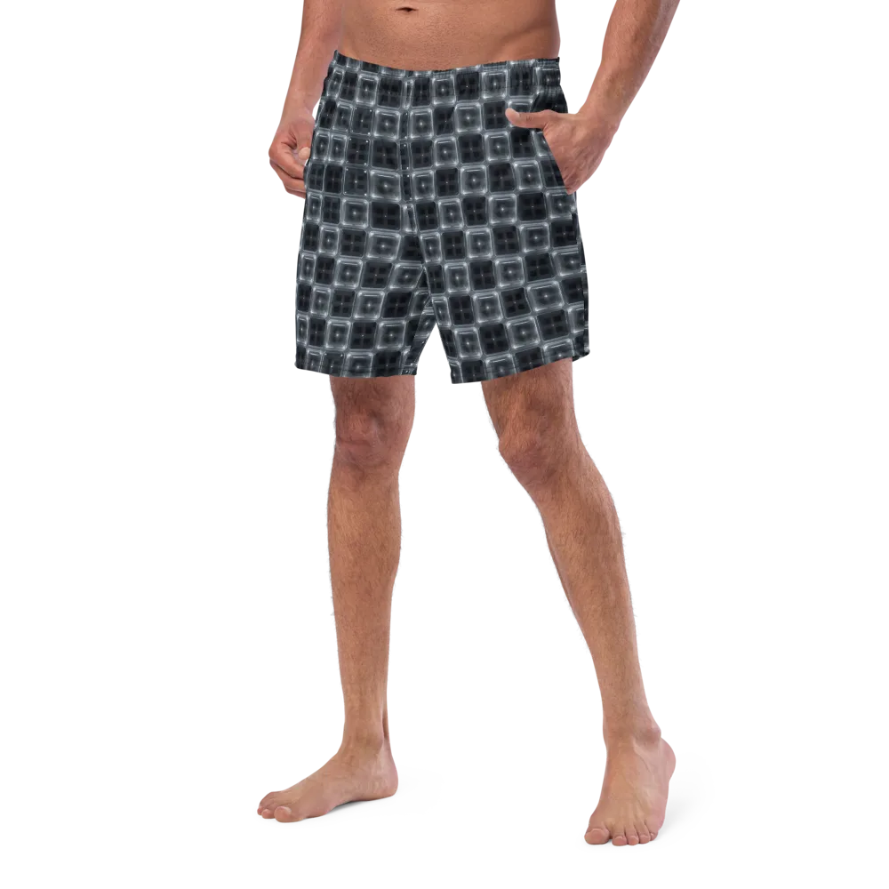 Chrome Grid on Swim Trunks — Left Front