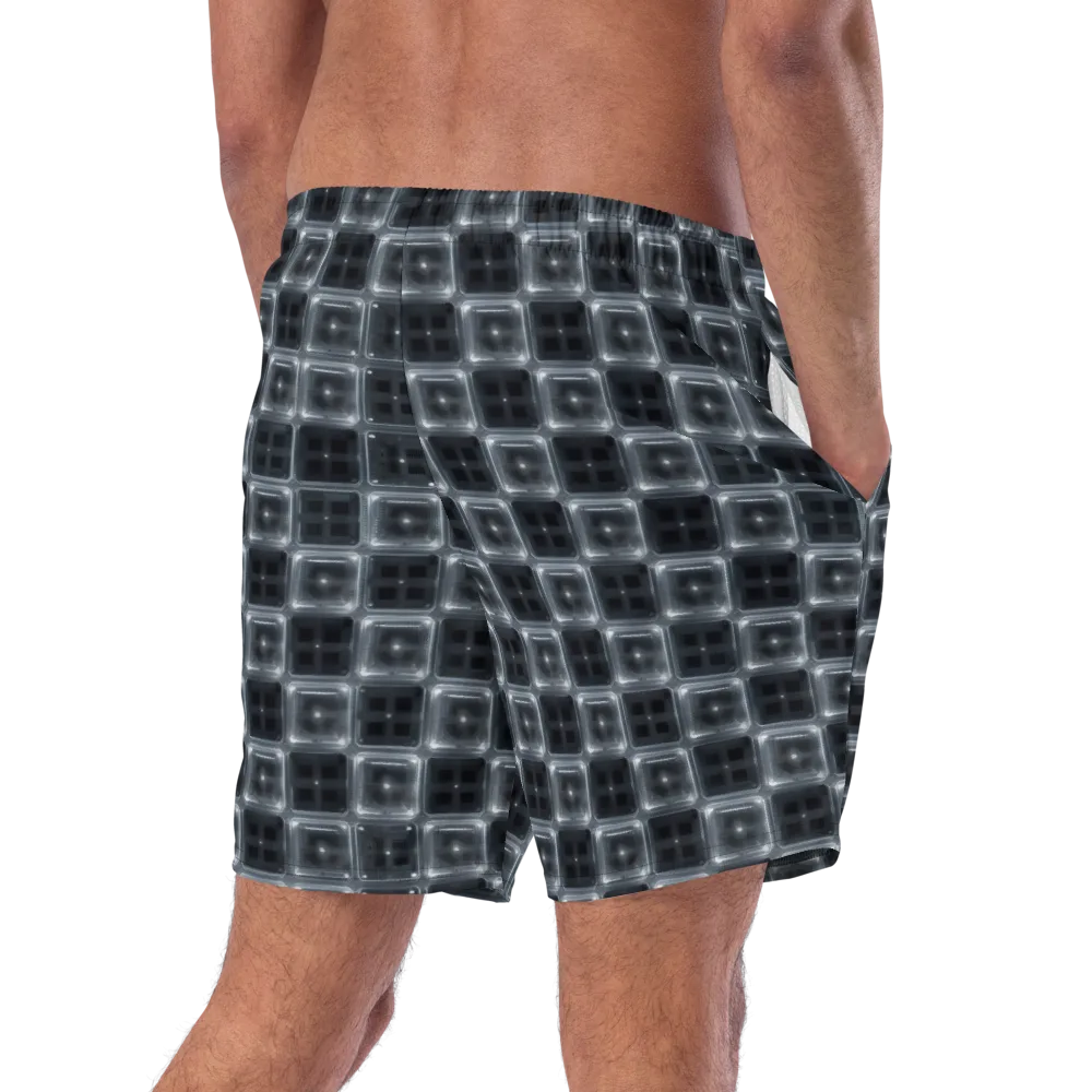 Chrome Grid on Swim Trunks — Right Back