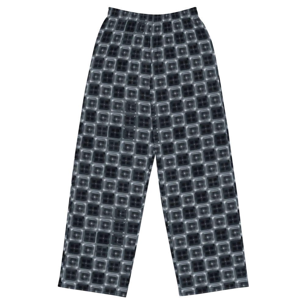 Chrome Grid on Wide-Leg Pants — Front