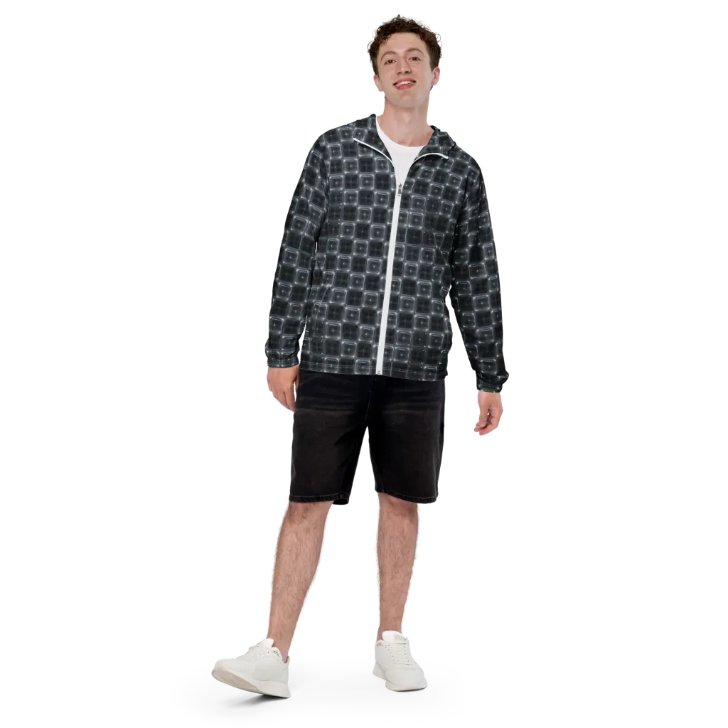 Chrome Grid on Men's Windbreaker — Front