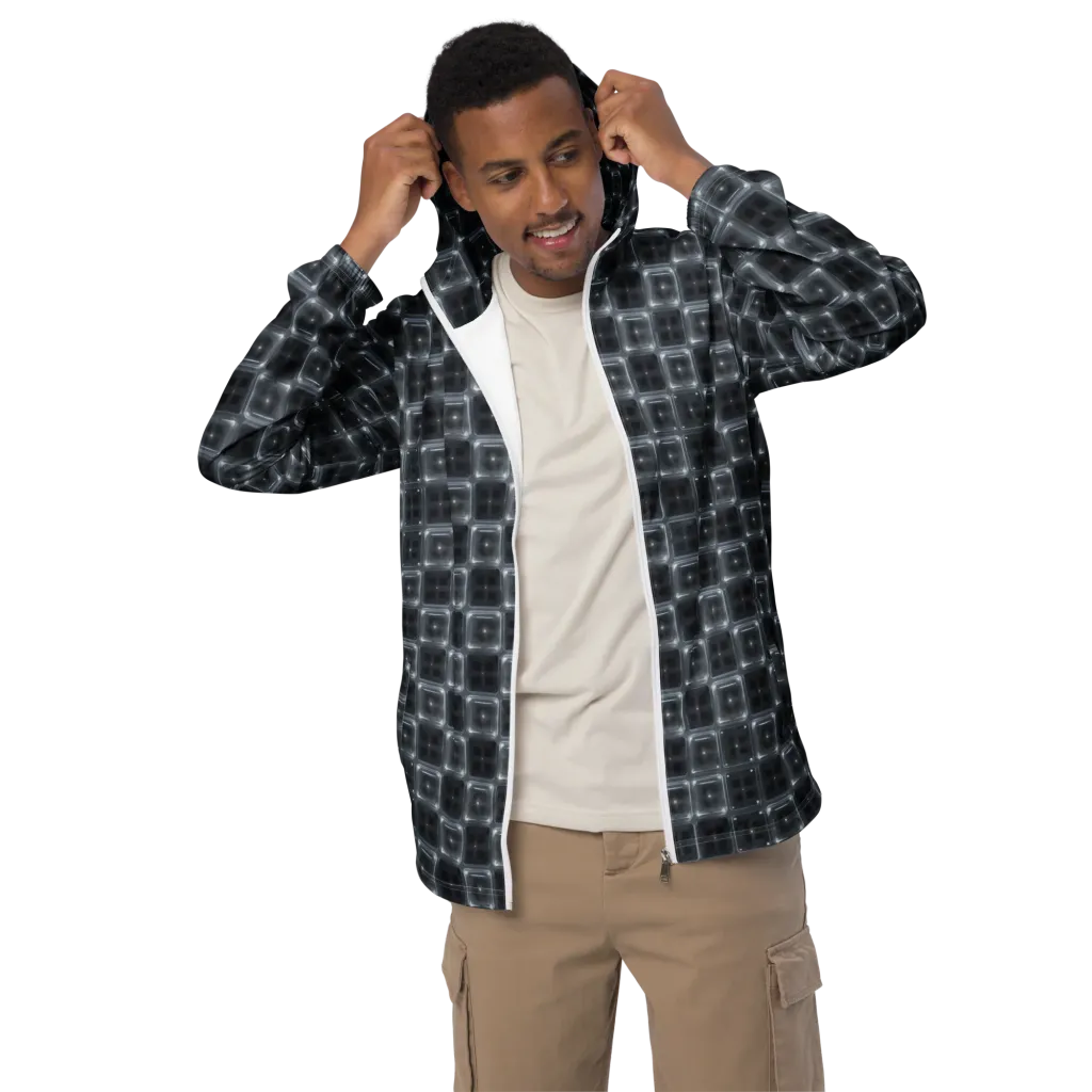 Chrome Grid on Men's Windbreaker — Front