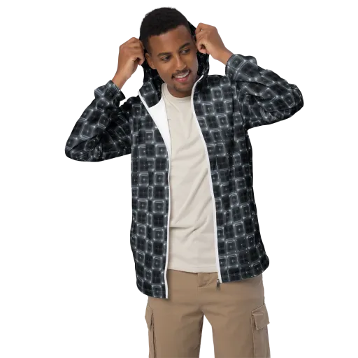 Chrome Grid on a Men's Windbreaker
