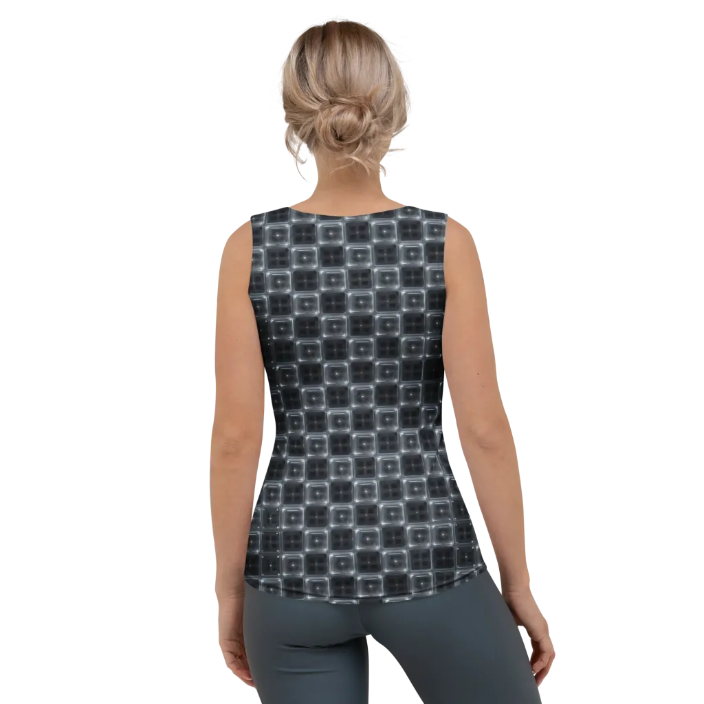 Chrome Grid on Women's Tank Top — Back