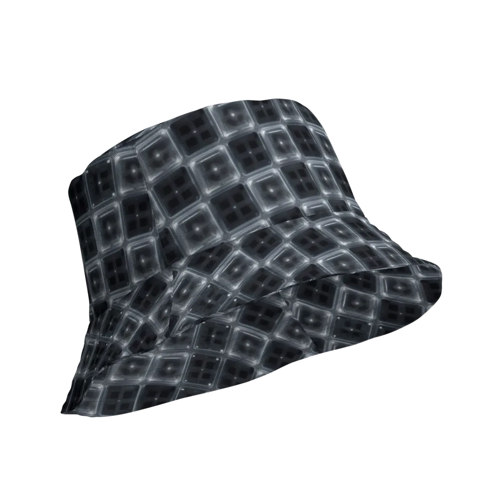 Chrome Grid on Reversible Bucket Hat — Product details Outside