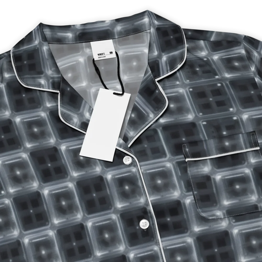 Chrome Grid on Women's Short Sleeve Pajama Top — Product details