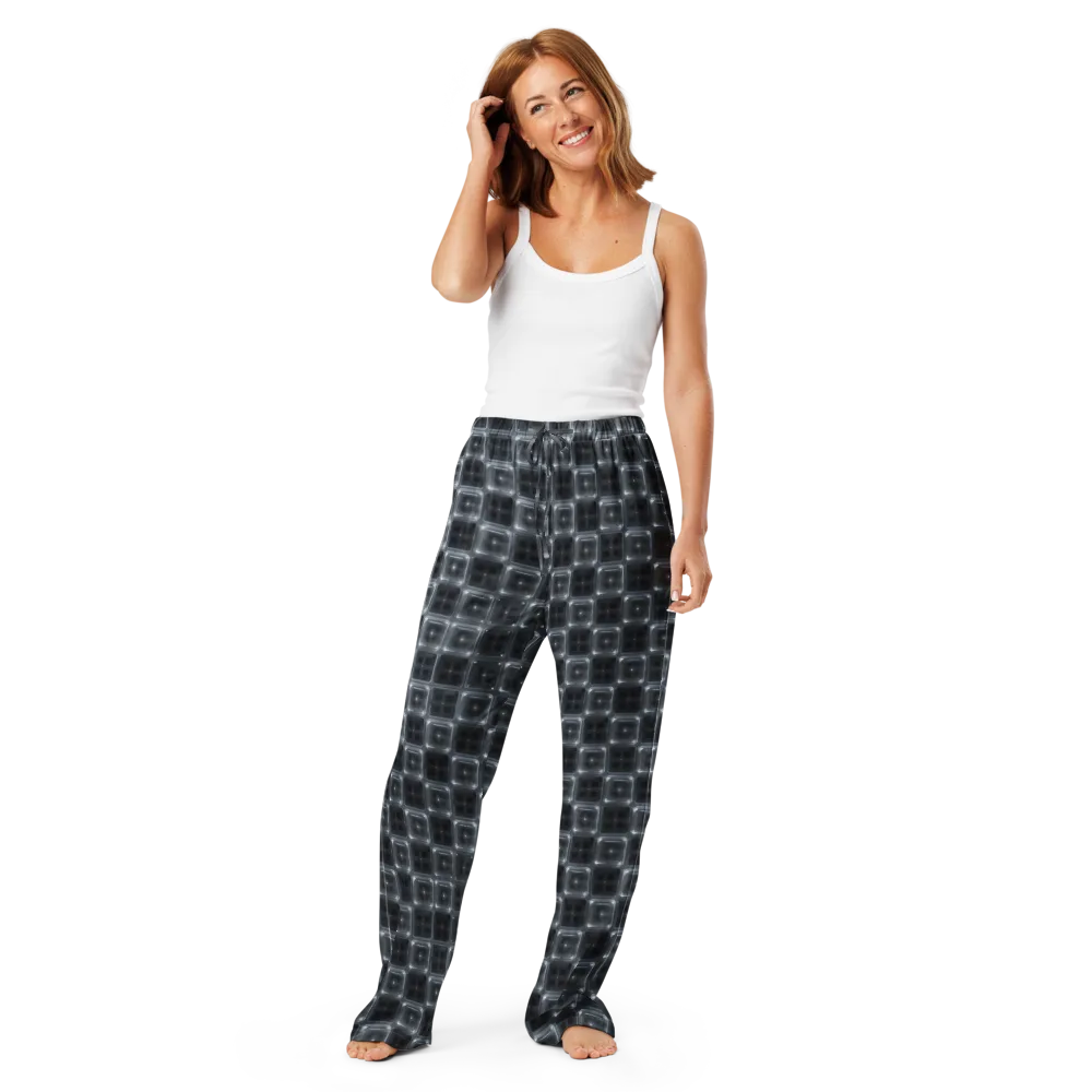 Chrome Grid on Women's Pajama Pants — Front