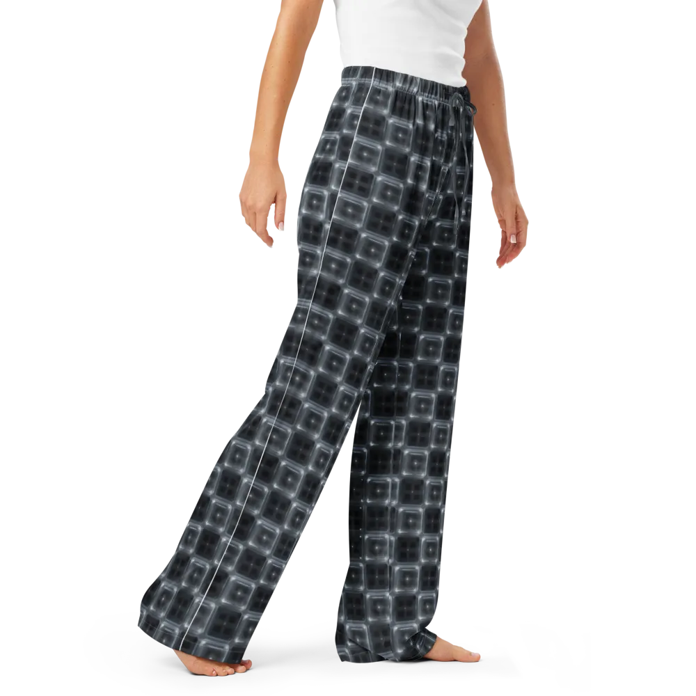 Chrome Grid on Women's Pajama Pants — Right Front