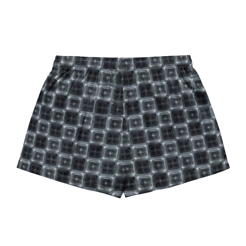 Chrome Grid on Women's Pajama Shorts — Back