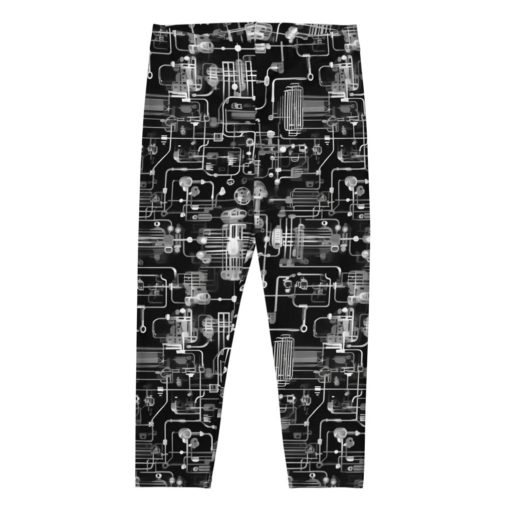 Noir Circuit on Capri Leggings — Front