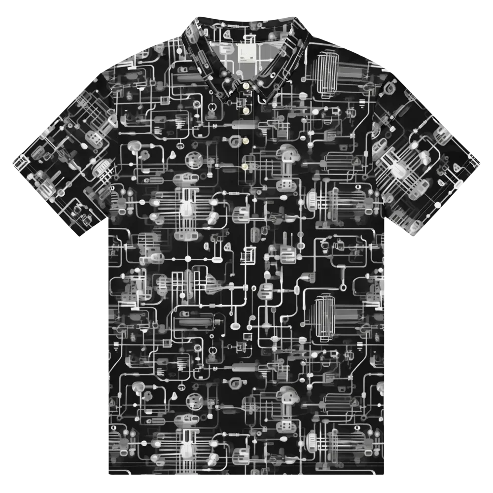 Noir Circuit on Men's Slim Fit Polo Shirt — Front