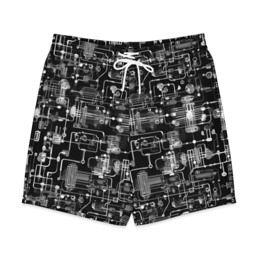 Noir Circuit on a Men's Board Shorts