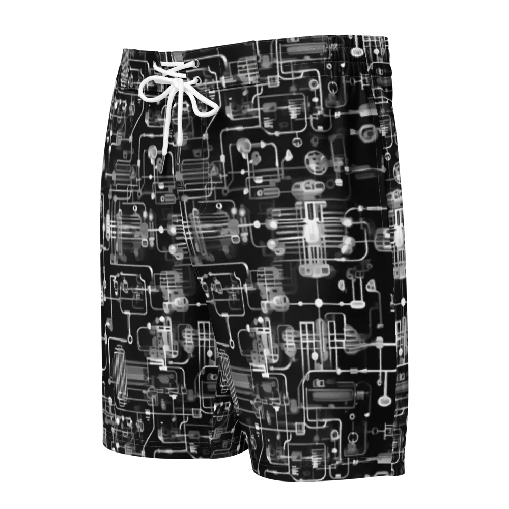 Noir Circuit on Men's Board Shorts — Front