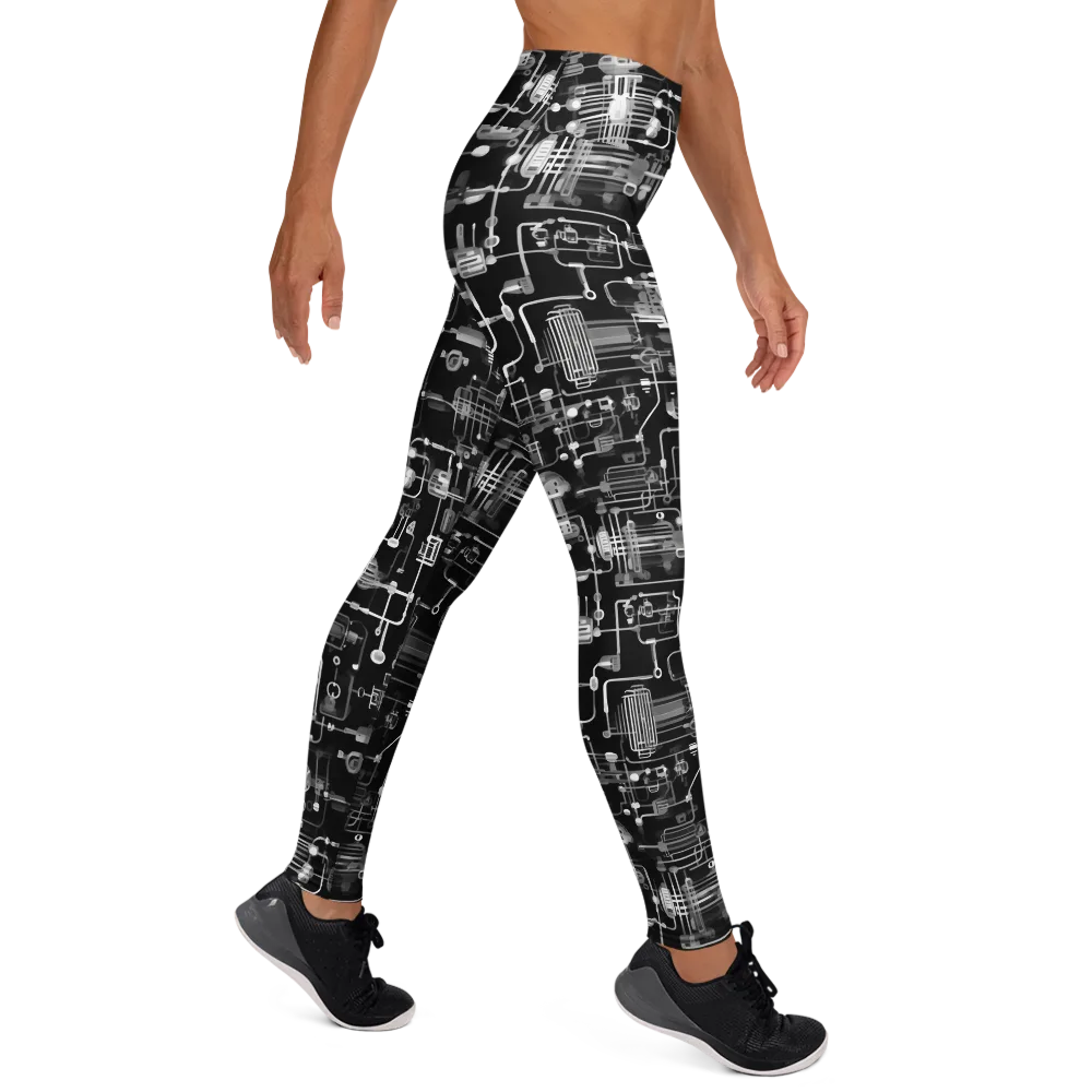 Noir Circuit on Yoga Leggings — Right