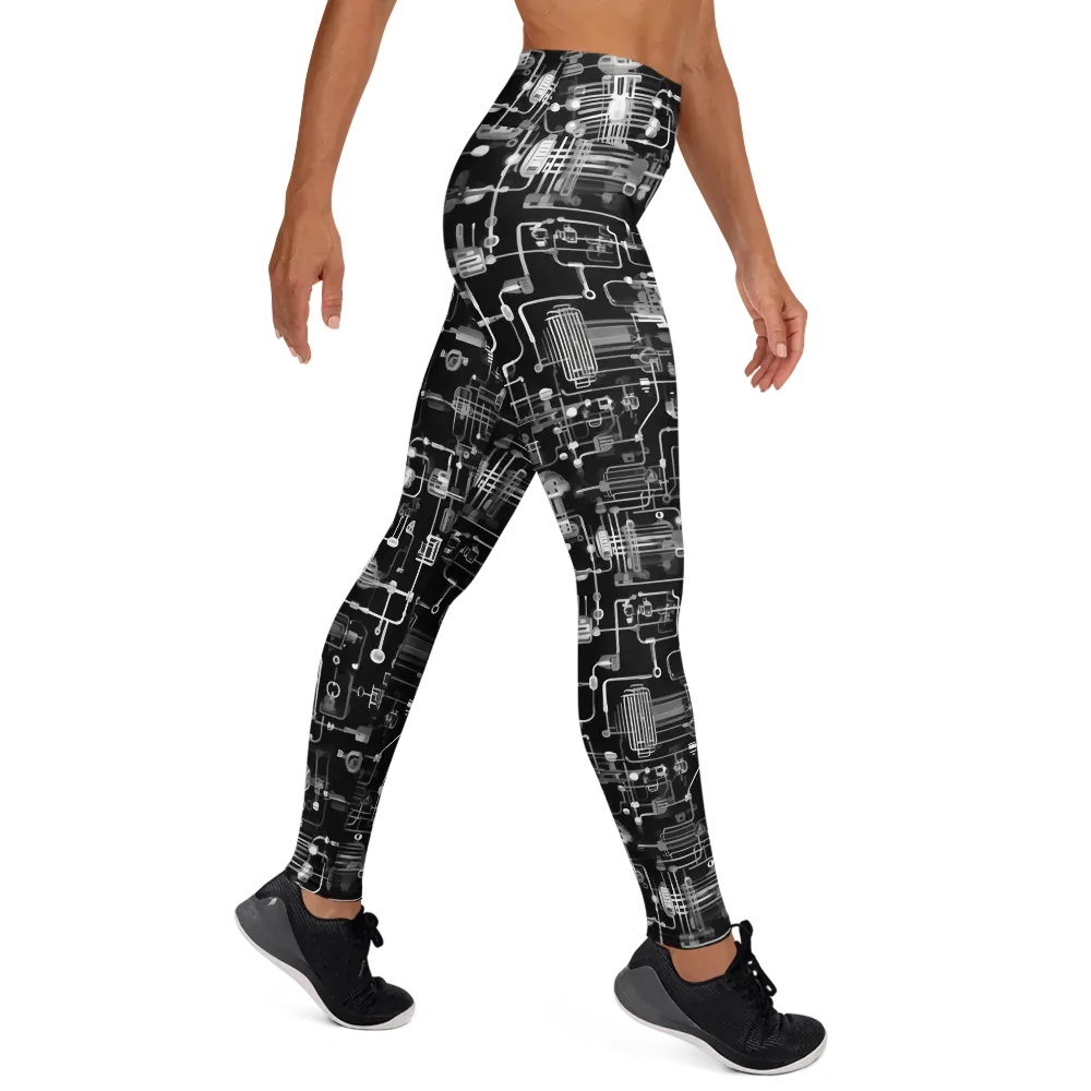 Noir Circuit on Yoga Leggings — Right
