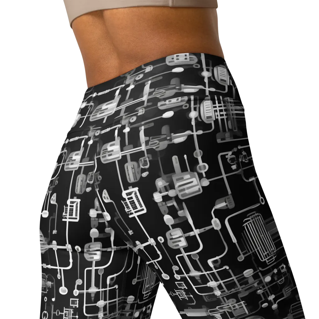 Noir Circuit on Yoga Leggings — Back