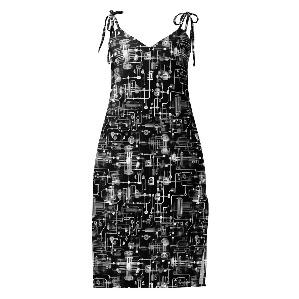 Noir Circuit on Slip Dress — Front