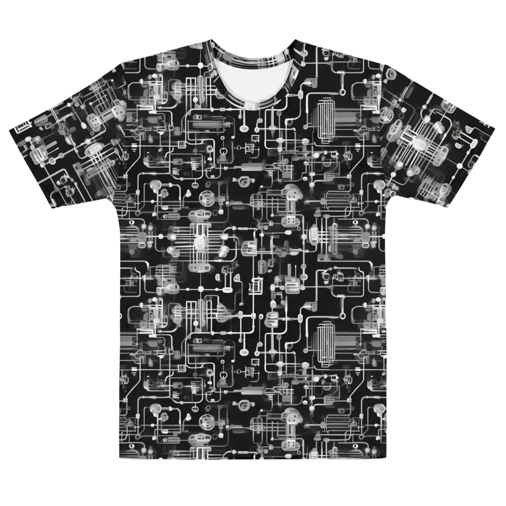 Noir Circuit on Men's Cotton Crew Neck T-Shirt — Front