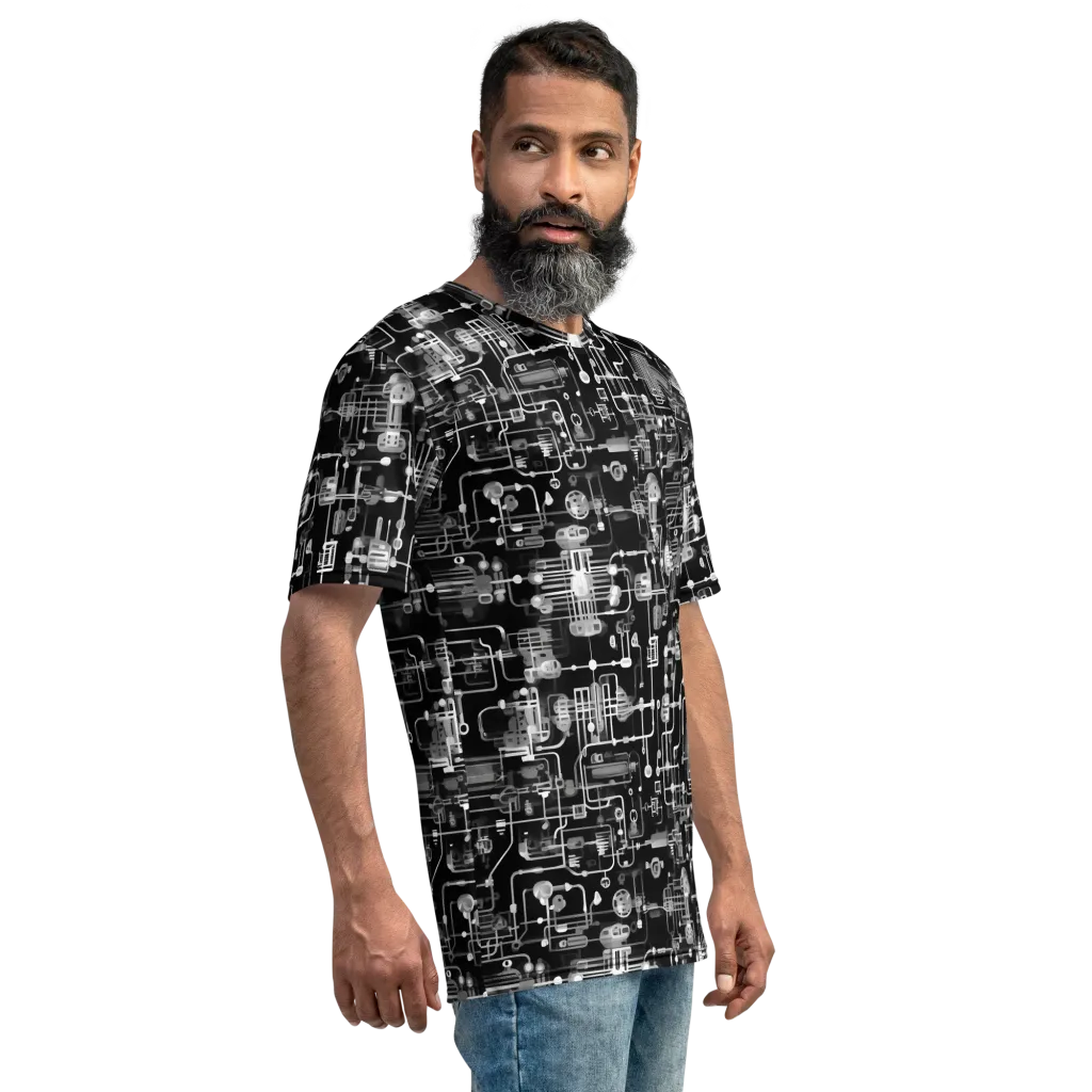 Noir Circuit on Men's Crew Neck T-Shirt — Right