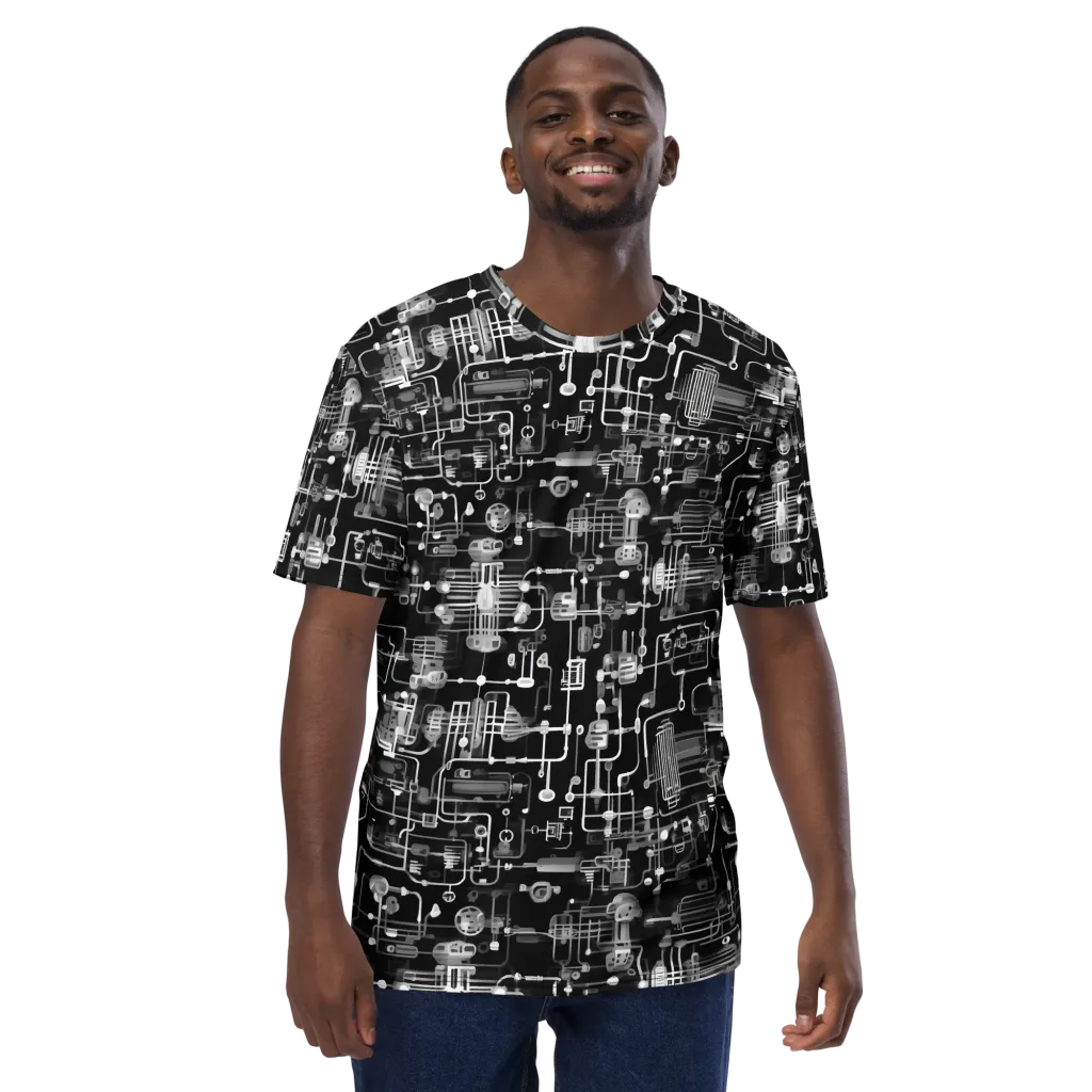 Noir Circuit on Men's Crew Neck T-Shirt — Front