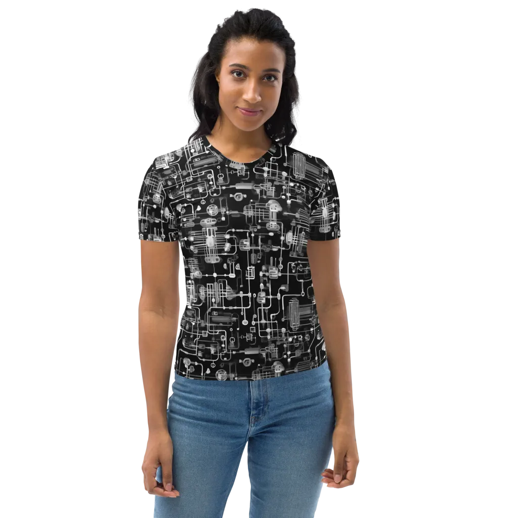 Noir Circuit on Women's Crew Neck T-Shirt — Front