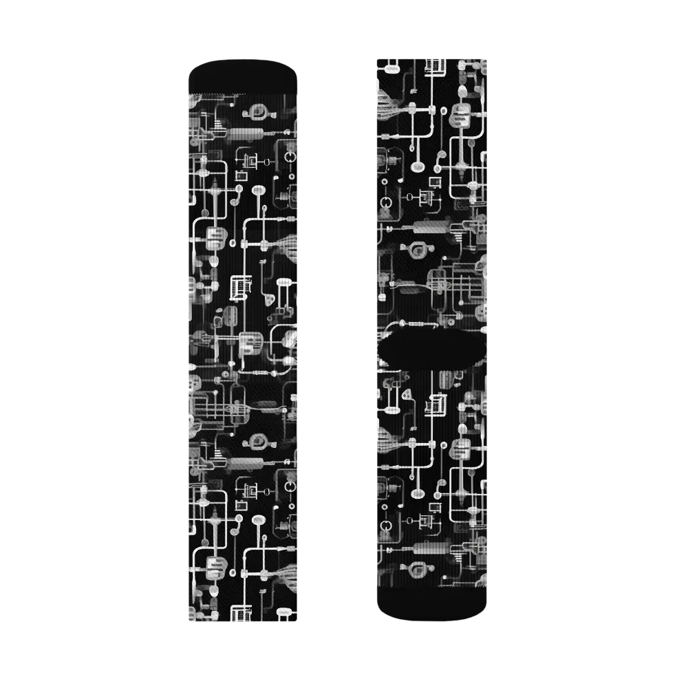 Noir Circuit on Socks — Right Sock