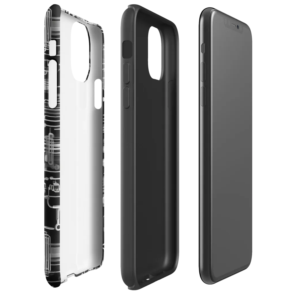 Noir Circuit on Tough Case for iPhone® — Right
