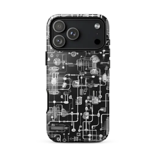 Noir Circuit on a Tough Case for iPhone®
