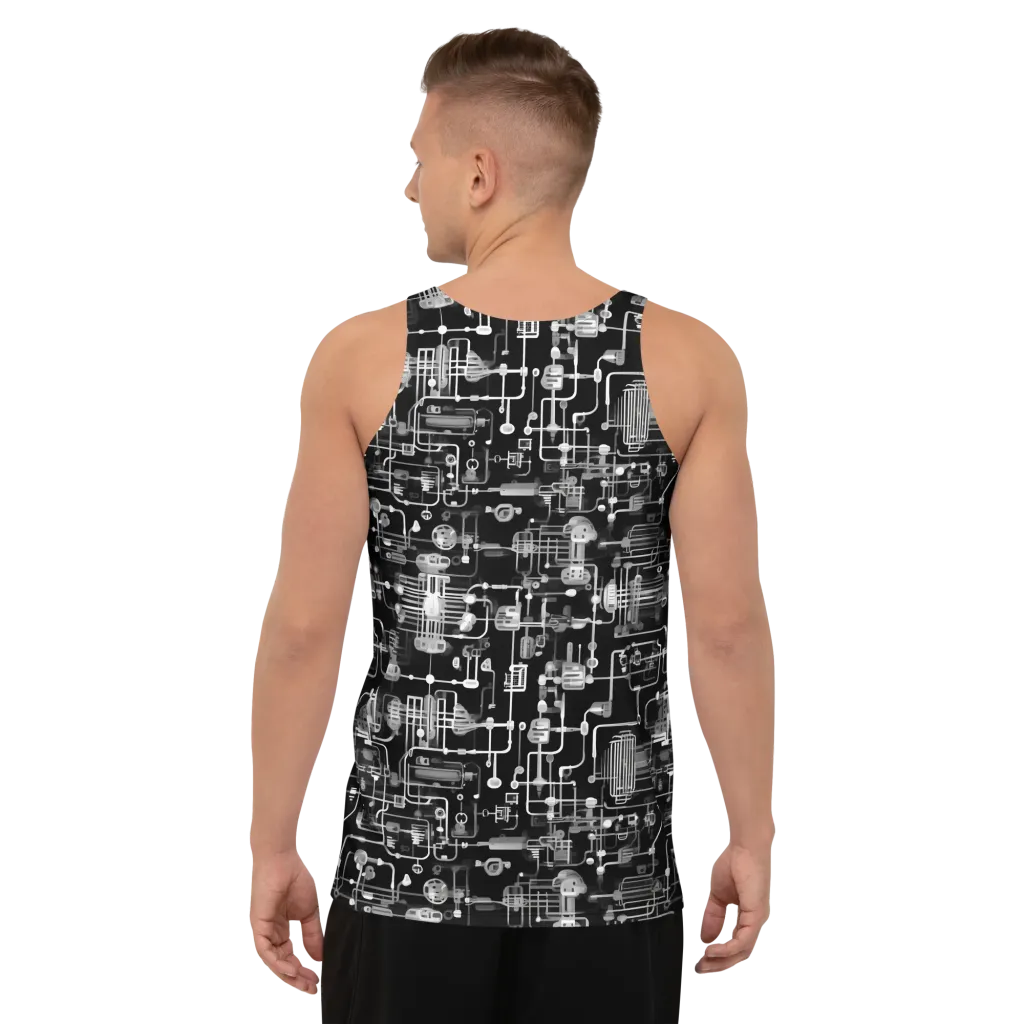 Noir Circuit on Men's Tank Top — Back