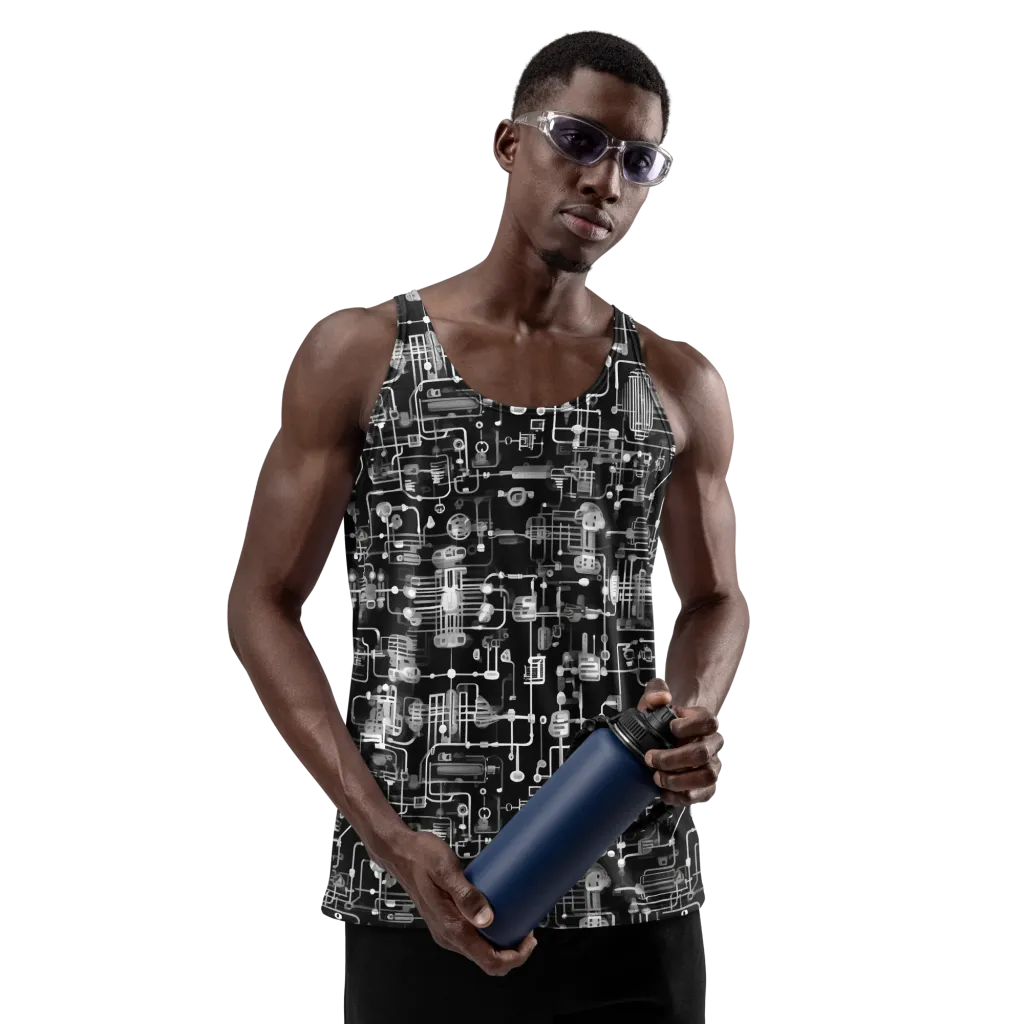 Noir Circuit on Men's Tank Top — Front