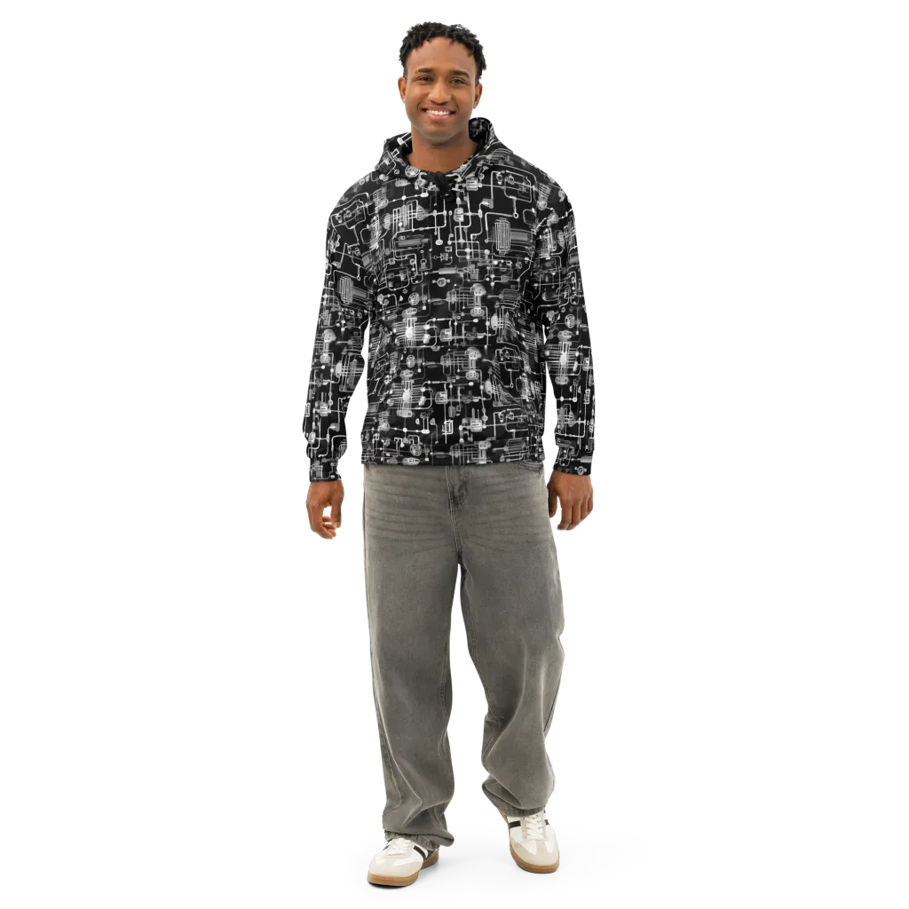 Noir Circuit on Cotton Hoodie — Front
