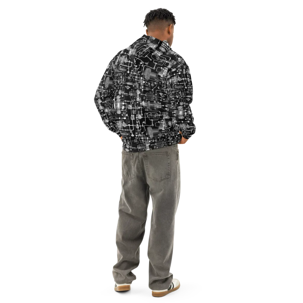 Noir Circuit on Cotton Hoodie — Back