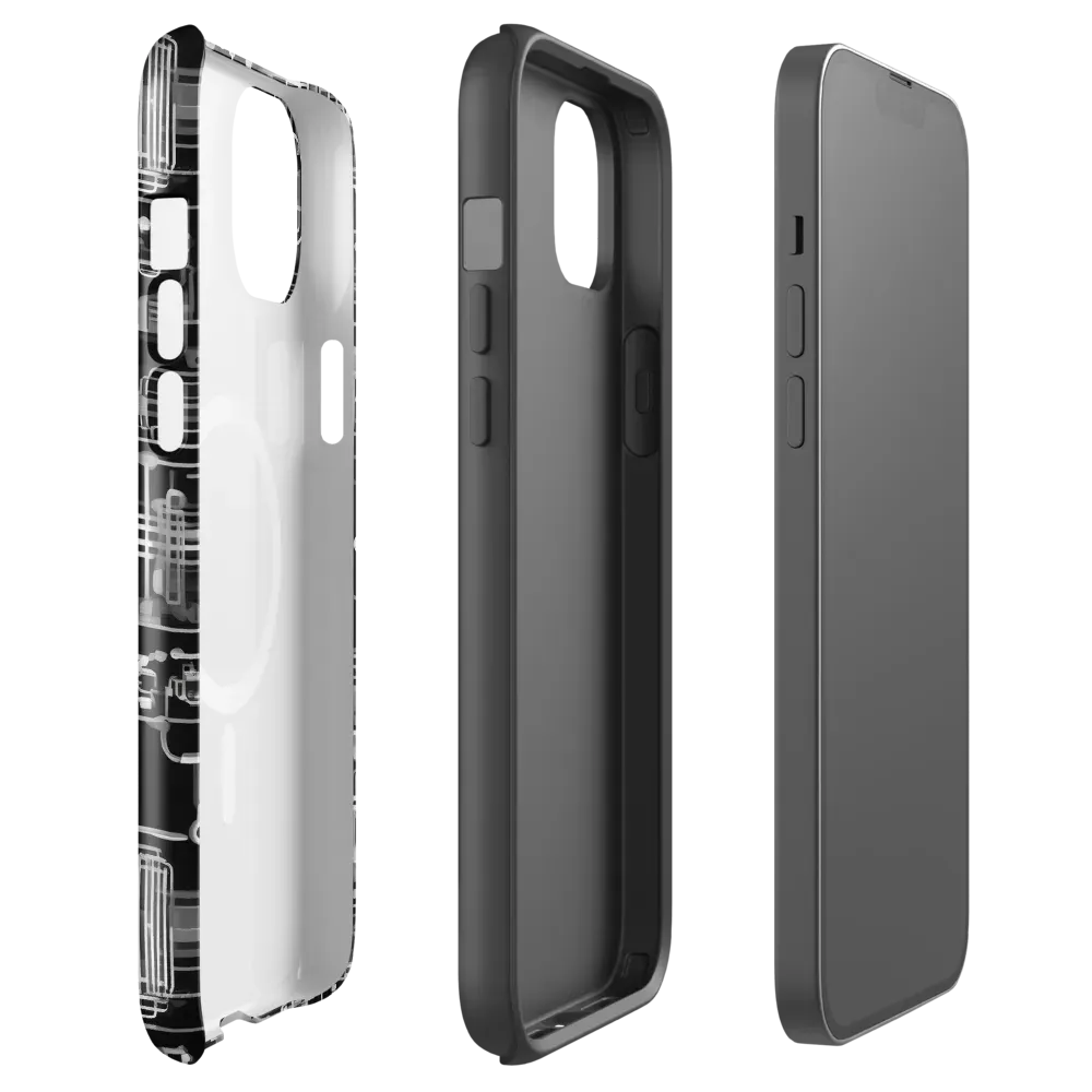 Noir Circuit on MagSafe Tough Case for iPhone® — Front