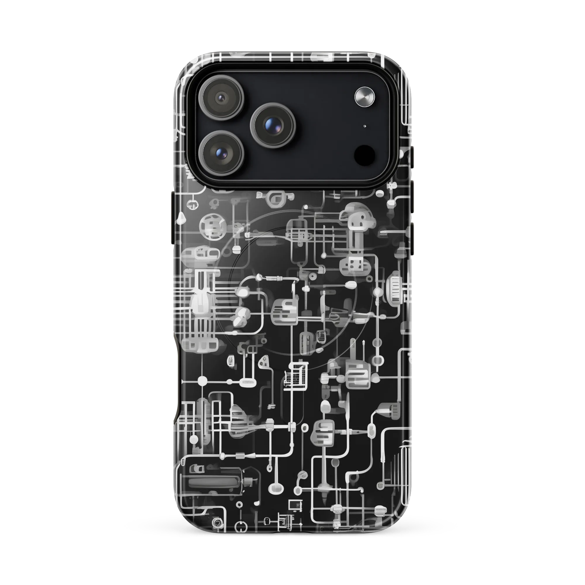 Noir Circuit on MagSafe Tough Case for iPhone® — Front