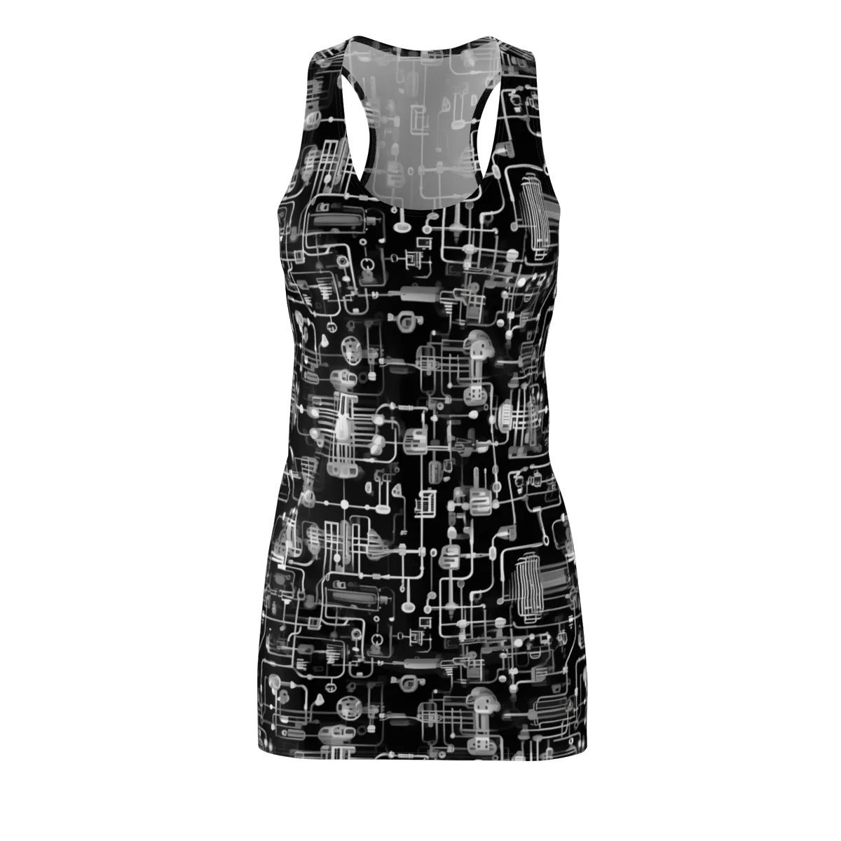 Noir Circuit on Racerback Dress — Front
