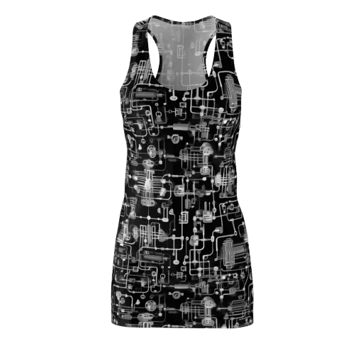 Noir Circuit on a Racerback Dress