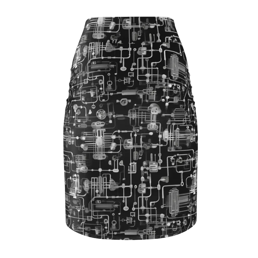 Noir Circuit on Pencil Skirt — Back