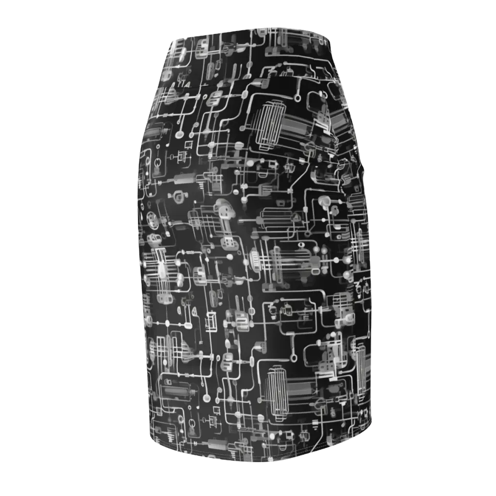 Noir Circuit on Pencil Skirt — Back Side